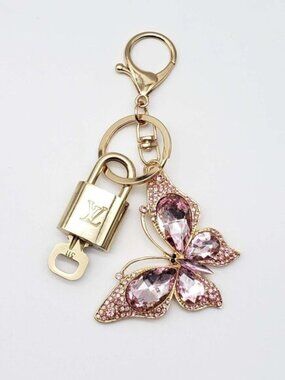 Louis Vuitton Authentic Gold Padlock 🔑 Key + Stylish Unbranded Butterfly Charm